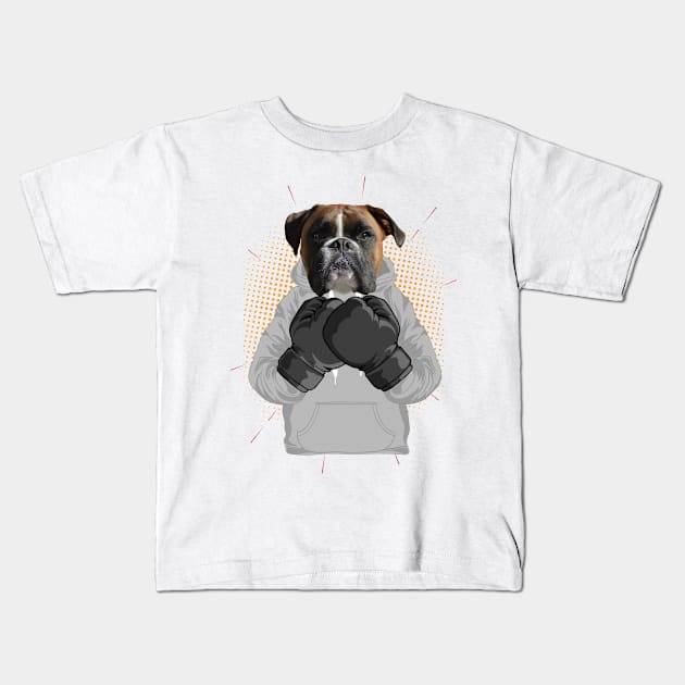 Boxing | german boxer puppy Kids T-Shirt by ro83land